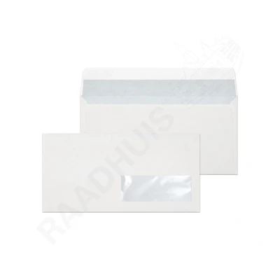 Afbeelding van Raadhuis dienstenvelop 110x220mm DL (EA5/6) venster rechts wit met plakstrip 25 stuks RD 202535