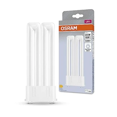 Afbeelding van OSRAM DULUX LED F 24 EM, 2G10, 12W, 1500lm, 4000K, kold hvid lysfarve, erstatning til konventionelle kompaktlysstofrør med 4 stift 2G10 plug in sokkel, ekstrem lang levetid, ingen opvarmningstid