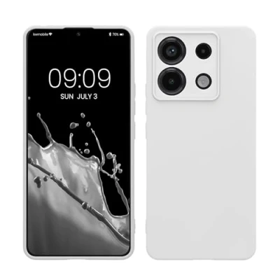 Afbeelding van kwmobile telefoonhoesje geschikt voor Xiaomi Redmi Note 13 Pro 5G / Poco X6 Hoesje smartphone Precisie camera uitsnede In mat wit