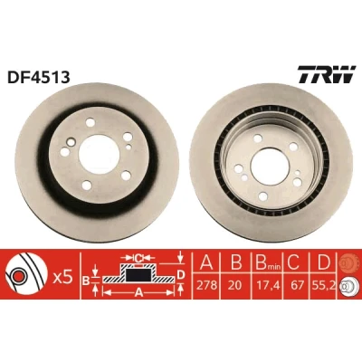 Afbeelding van Trw Remschijf DF4513