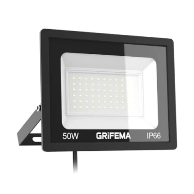Afbeelding van GRIFEMA GD401 5 50W LED schijnwerper voor buiten, 5500LM, 6500K koel wit, IP66 waterdicht, energiebesparend, flexibele installatie, geschikt tuin, terras en beveiliging