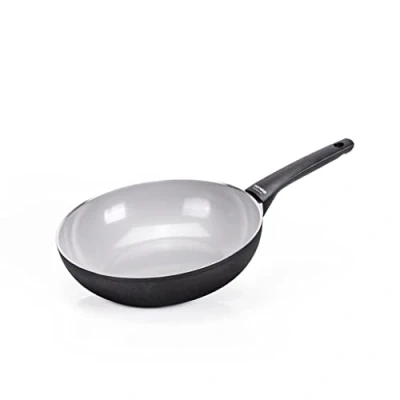 Afbeelding van Moneta Futura FineGres Wok 28 cm, natuurlijke coating (NO PFAS), ook voor inductie, 100% Made in Italy