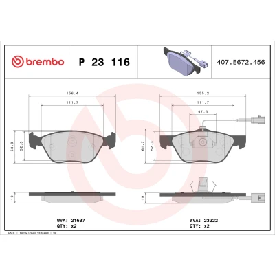 Afbeelding van Brembo Remblokset P 23 116
