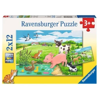Afbeelding van Ravensburger Puzzel Jonge Dieren Op Het Platteland 2X12 Stukjes