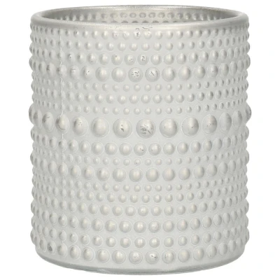Afbeelding van Countryfield theelichthouder/kaarsenhouder parel wit/zilver H10 cm