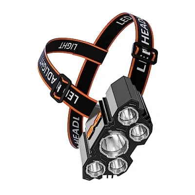 Afbeelding van Oplaadbare hoofdlamp Hoog Lumen Helder Licht 5 LED Verstelbare koplamp Waterdichte USB koplamp, 3 standen voor buiten hardlopen Jagen Wandelen Kampeeruitrusting Ngumms