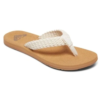 Afbeelding van Roxy Porto, strand en zwembadschoenen voor dames, natuurlijk bruin., 36 EU