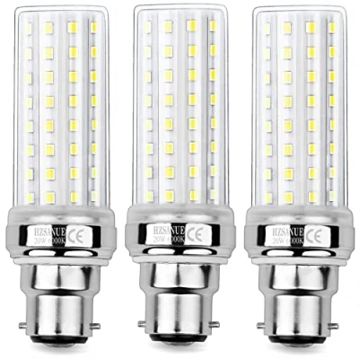 Afbeelding van HZSANUE B22 LED Maïs Lampen 20W, 150W Gloeilampen Equivalent, 6000K Daglicht Wit,2200Lm, Bajonetdop Lampen,niet Dimbaar, Pakket van 3