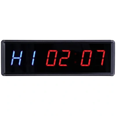 Afbeelding van LED Interval Timer, 1.5in Digitale Display Wandtimers Wandklok Stopwatch Gym Timer met Afstandsbediening voor Home Fitness