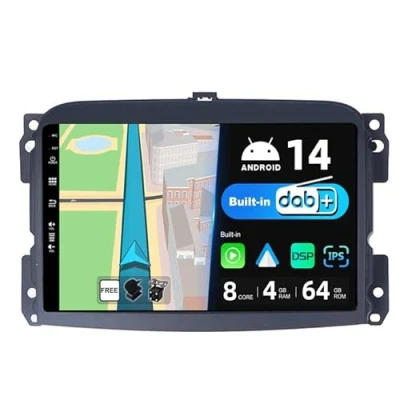 Afbeelding van JOYX Android 13 autoradio geschikt voor Fiat 500L (2012 2016) ingebouwde DAB/DSP/Carplay/Android Auto [4G + 64G] Camera MIC gratis 10,1 inch 2 DIN ondersteuning SWC 4G WiFi Fast Boot