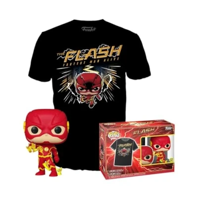 Afbeelding van Funko The Flash POP! &amp; Tee Box Verzamelfiguur T shirt Set L Zwart