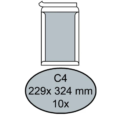 Afbeelding van Envelop Quantore bordrug C4 229x324mm zelfkl. wit 10stuks