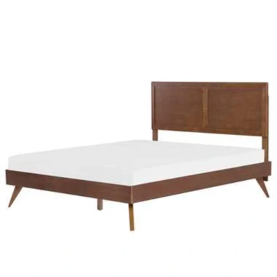 Afbeelding van Beliani Tweepersoonsbed ISTRES Donkere houtkleur mdf