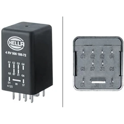 Afbeelding van HELLA 4RV 008 188 721 Regeleenheid, gloeitijd 12V 9 polig voor nagloeien geschikt Aantal cilinders: 4