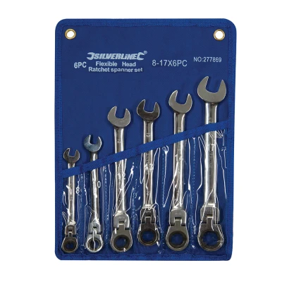 Afbeelding van Silverline 6 delige flexibele steek ringratelsleutel set 8 17 mm