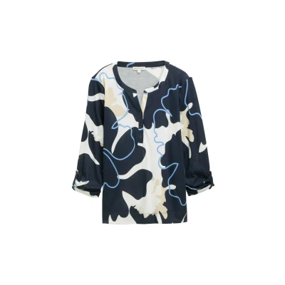 Afbeelding van TOM Tailor Langarm MIT Muster Blouse, Dames, Maat: Medium, Big floral shapes design