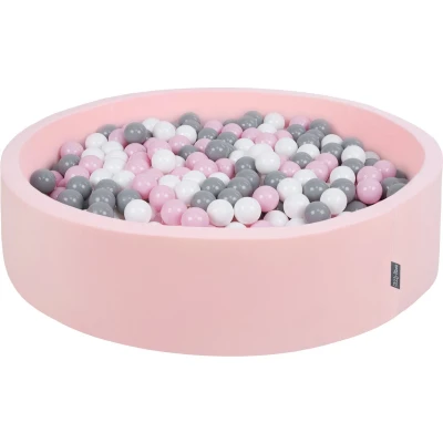Afbeelding van KiddyMoon Schuim Ballenbak Voor Kinderen Met Ballen Ø 7 Cm Gemaakt In EU, Roze:Wit Grijs Poeder Roze,120X30cm/200