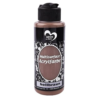 Afbeelding van Acrylverf &quot;Multisurface&quot; Multifunctionele verf voor het schilderen van hout, glas, polyester, keramiek, porselein, terracotta, piepschuim, stof, leer universele op waterbasis 120 ml (lichtbruin)