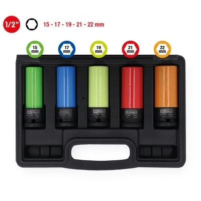 Afbeelding van KS Tools 515.0870 1/2&quot; Dopsleutelset, kracht voor alu velgen, robuust, 5 dlg