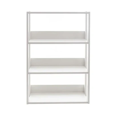 Afbeelding van Iris Ohyama, 3 laags houtopslag / zijmeubels opbergkast displayplank Open houten plank, Verstelbare Design, Kantoor, Woonkamer Wood Rack OWR 600 Witte eik