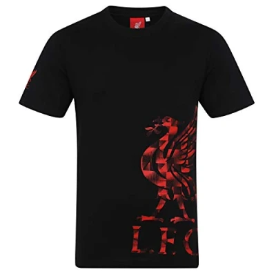 Afbeelding van Liverpool FC T shirt met opdruk voor kids Officieel Cadeau Zwart 8 9 jaar