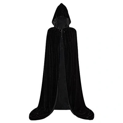Afbeelding van Pekelin cape met capuchon, kostuum capuchon voor cosplay, party, carnaval, Halloween (XXL, zwart)