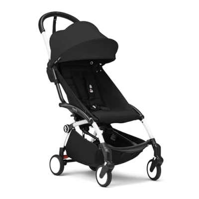 Afbeelding van Stokke YOYO3 kinderwagen vanaf 6 maanden Inclusief wit frame / zwart zitkussen + luifel in een handomdraai en uitklapbaar Licht compact Compatibel met handbagage