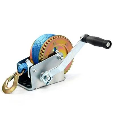 Afbeelding van FreeTec handlier lier met blauw polyester kabel bergingslier bootlier (8m 1000lbs)