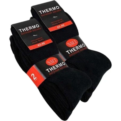 Afbeelding van Naft zwarte thermosokken 2 pak Maat 39/42 Thermo sokken
