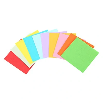 Afbeelding van origami papier dubbelzijdig kleur, vouwpapier 520 vellen, 10 levendige kleuren vierkant voor kunst en ambachten, 7x7 cm, dezelfde kleur aan beide zijden