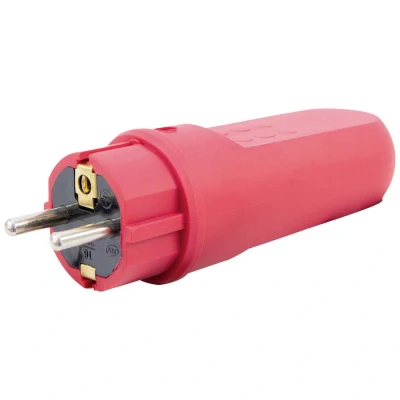 Afbeelding van REV 0512099555 Stekker met randaarde Rubber 250 V Donkerrood IP44