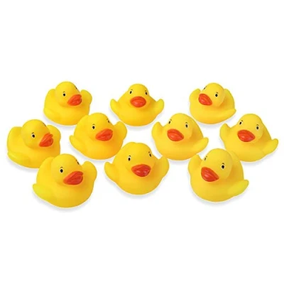 Afbeelding van Schramm® 10 pack badeendjes geel 5cm in netto