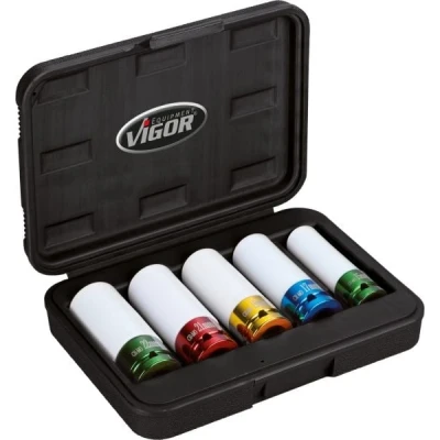 Afbeelding van Vigor V2257 Kracht dopsleutelinzetset 1/2 (12.5 mm) 5 delig