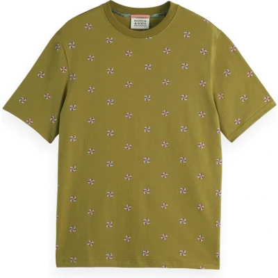 Afbeelding van Scotch &amp; Soda MINI ALL OVER Print Tshirt print, Heren, Maat: Medium, Moss green