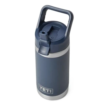 Afbeelding van YETI Rambler Jr Kids Bottle, Vacuum Insulated Stainless Steel Bottle with Straw Cap, Navy, 12 oz (354 ml)