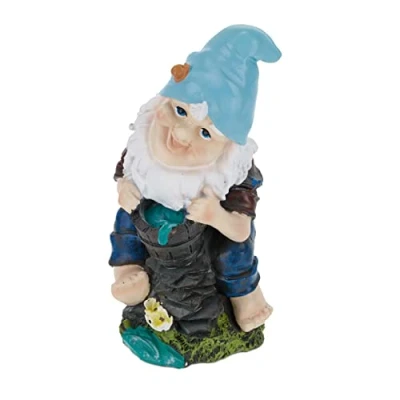 Afbeelding van Relaxdays tuinkabouter met emmer 24 cm kabouterbeeld tuindecoratie kunststeen