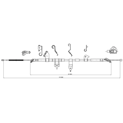 Afbeelding van METZGER 17.1569 Handremkabel Links achter 1908/1691mm Schijfremmen