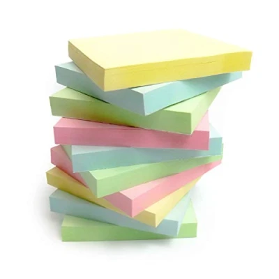 Afbeelding van Evergreen Goods® 400 Kwaliteit PASTEL Diverse Gekleurde Verwijderbare Sticky Post Notes/Zelfklevende Notes 76x76mm 4 pads van 100 Individueel Verpakt