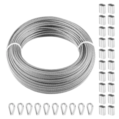 Afbeelding van VEVOR staalkabel draadkabel draad 316 roestvrij staal Ф3.18mmx30.5m 7.1kN 7x7strands