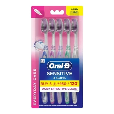 Afbeelding van Oral B Tandenborstel voor gevoelige verzorging, extra zacht (verpakking van 5)