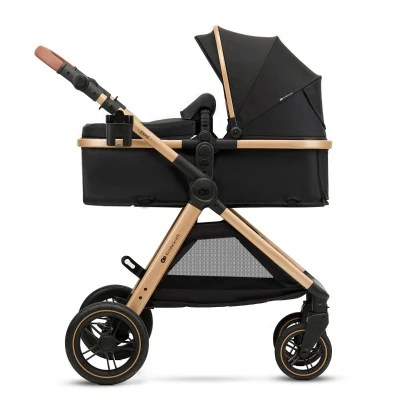 Afbeelding van Kinderkraft ESME 3 in 1 Kinderwagen Elegante Ontwerp Omvormbare Wiegbak naar Buggy TRAVEL SYSTEM met Autostoel en Adapteren Geveerde TPE Wielen Compacte Opvouwbaarheid Accessoires Inbegrepen Pure Black