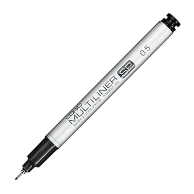 Afbeelding van Copic Multiliner SP zwart 0,5 mm, fineliner van aluminium, met zwarte, watervaste pigmentinkt, voor schetsen, tekeningen en illustraties