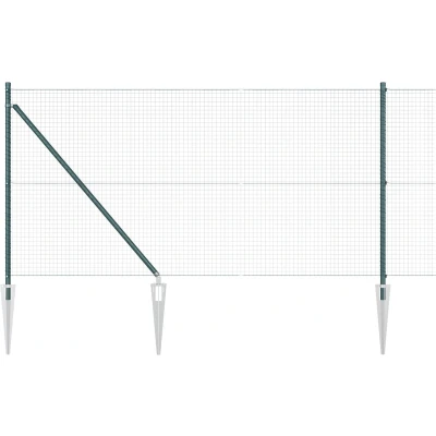 Afbeelding van vidaXL Hekpaalset Set van 2 Groen Poedergecoat Staal 10 x 1 m Duurzaam