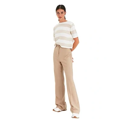 Afbeelding van Trendyol Mink Rechte/Recht Gesneden Geweven Broek Twoaw21Pl0617
