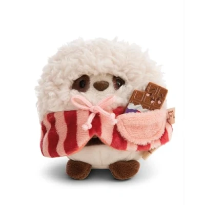 Afbeelding van Set knuffel panda Kono 8cm met chocolade &amp; popcorn kostuum in geschenkverpakking wit Zacht pluche, schattig om mee te knuffelen en spelen, voor kinderen volwassenen 61654