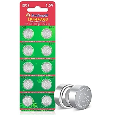 Afbeelding van AG13 LR44 knoopcelbatterij, alkaline, 1,5 V, 10 stuks (357/357A/L1154/A76/GPA76), zonder kwik, (LR44 10p)