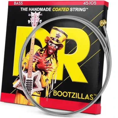 Afbeelding van DR Strings BOOTZILLAS™ CLEAR gecoate roestvrijstalen bassnaren: Medium 45 105