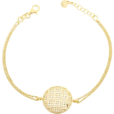 Afbeelding van Orphelia ZA 7189/G Armband goudkleurig double chain circle 925 Zilver 19 cm