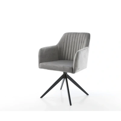 Afbeelding van DELIFE Draaistoel Greg Flex fluweel grijs kruisframe breed zwart 360 draaibaar rocker functie pocketveer kern