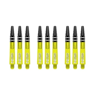 Afbeelding van Red Dragon Nitrotech korte shafts, geel, 3 sets per verpakking (9 stuks in totaal)